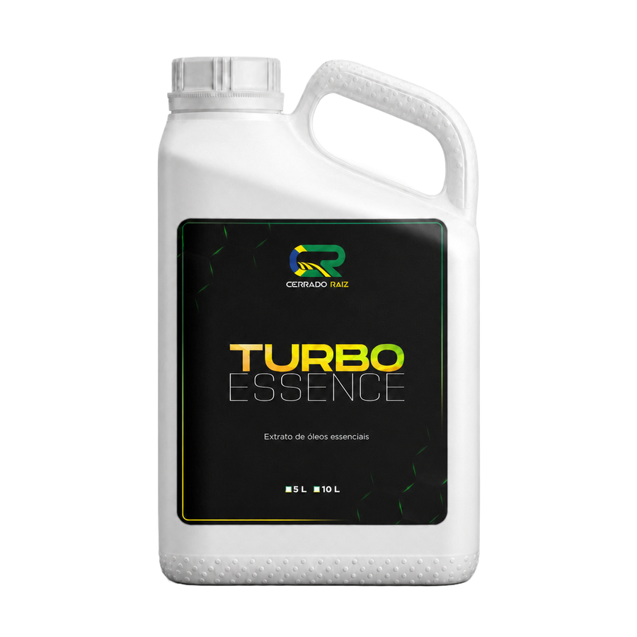 Bombona do Turbo Essence, extrato de óleos essenciais desenvolvido pela Cerrado Raiz